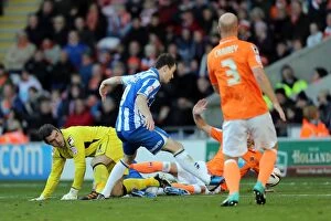 Images Dated 27th October 2012: Ashley Barnes Scores First Goal: Brighton & Hove Albion Leads 1-0 Against Blackpool (October 27)