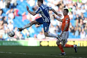 Dist:lguepaper Prints: Ashley Barnes Scores His Second: Brighton & Hove Albion's Dominant Performance Against Blackpool (6-1)