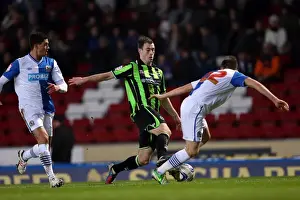 Blackburn Rovers - 22-01-2013 Prints: Ashley Barnes Thrives in Intense Action: Brighton & Hove Albion vs