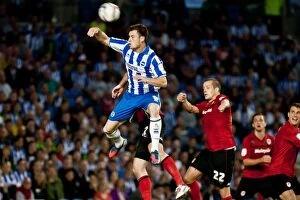 Images Dated 21st August 2012: Ashley Barnes Wins Header: Brighton & Hove Albion vs. Cardiff City, August 21