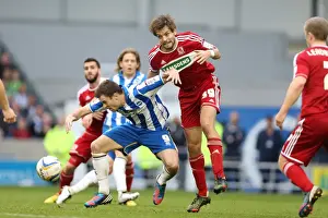 Middlesbrough - 20-10-2012 Prints: Barnes vs. Woodgate: Intense Battle in Brighton & Hove Albion vs