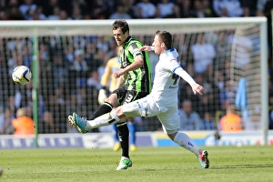 Leeds United - 27-04-2013 Prints: A Battle at Elland Road: Brighton & Hove Albion vs