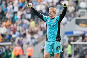 Hull City - 18-08-2012 Prints: Ben Amos celebrates Hull City goal Hull City Brighton HA 120818