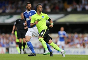 Ipswich Town 29AUG15 Prints: Beram Kayal in Action: Brighton Midfielder Battles Ipswich Town in Sky Bet Championship Clash (August 2015)