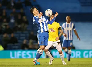 Derby County 03MAR15 Prints: Beram Kayal in Action: Brighton Midfielder Takes on Derby County in Sky Bet Championship 2015 (3 March)