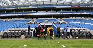 Prints of Play on the pitch match at the American Express Community Stadium, Brighton and Hove, England on 29 April 2015 Play On Pitch 2015 Prints: BHAFC Play on the pitch