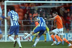 Images Dated 27th October 2012: Blackpool vs. Brighton & Hove Albion: Andrew Crofts Shoots in Npower Championship Match