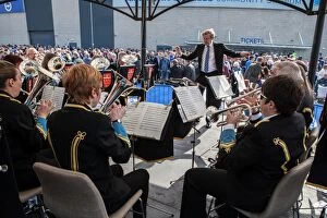 Images Dated 2nd April 2016: Brass Band Performance: Brighton and Hove Albion vs. Burnley at the American Express Community