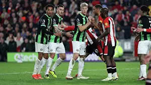 Jostles For Position Prints: Brentford v Brighton and Hove Albion Premier League 03APR24