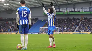 Awarded A Freekick Prints: Brighton and Burnley Clash in Premier League: 19FEB22 at American Express Community Stadium