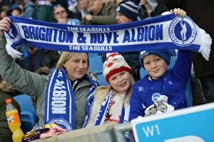 Images Dated 16th December 2017: Brighton and Burnley Fans Clash at the American Express Community Stadium, December 16, 2017