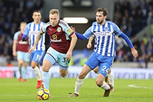 Burnley 16DEC17 Prints: Brighton & Burnley Midfield Battle: Arfield vs. Propper, Premier League 16DEC17