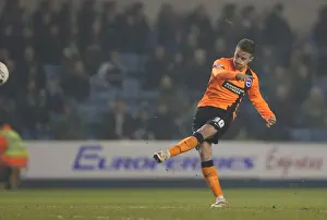 Millwall Prints: Brighton Defender Joe Bennett Scores Off the Crossbar Against Millwall (Millwall 17MAR15)