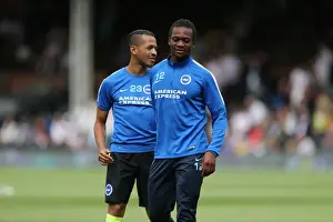 Full Back Prints: Brighton Defenders Gaetan Bong and Liam Rosenior in Action against Fulham