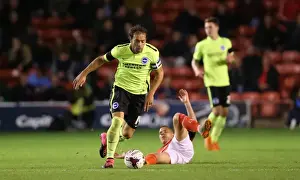 Full Back Prints: Brighton and Hove Albion in Action against Walsall during the 2015 Capital One Cup Match