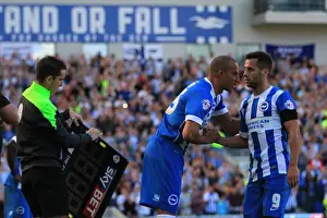 Hull City 12SEP15 Prints: Brighton & Hove Albion: Bobby Zamora Welcomes Sam Baldock as a Substitute Against Hull City (07/08/2015)