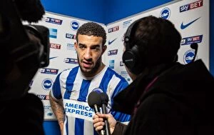 Images Dated 8th March 2016: Brighton & Hove Albion: Connor Goldson's Interview in the Tunnel After the Championship Clash vs