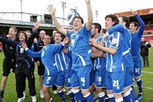 Celebration Collection: Brighton and Hove Albion: Euphoric Title Win Celebration at Walsall (League 1), April 2011