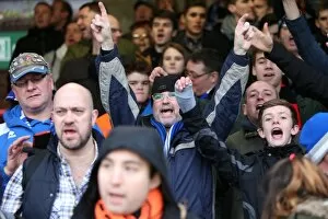 Images Dated 3rd January 2015: Brighton and Hove Albion FA Cup Fans at Brentford's Griffin Park (03JAN15)