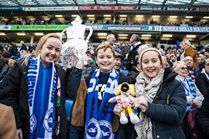 Images Dated 7th January 2017: Brighton and Hove Albion FA Cup Fans Cheering during Third Round Match vs
