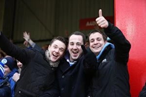 Images Dated 3rd January 2015: Brighton and Hove Albion FA Cup Fans at Griffin Park (03JAN15)