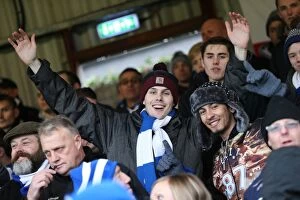 Images Dated 3rd January 2015: Brighton and Hove Albion FA Cup Fans Passionate Support at Brentford (03JAN15)