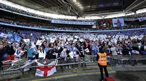 FA Cup Semi-Final 23APR23 Prints: Brighton and Hove Albion FA Cup Semi-Final vs Manchester United: Passionate Fan Moments at Wembley Stadium (23APR23)