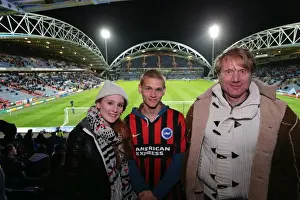 Brighton and Hove Albion Fans in Action at Huddersfield Championship Match, 2014