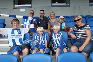 Prints of Albion fans during the pre-season friendly match between Brighton and Hove Albion and Sevilla FC at the American Express Community Stadium, Falmer, England on 2nd August 2015 Pre-Season Prints: Brighton and Hove Albion Fans in Action during Sevilla FC Pre-season Friendly, 2015