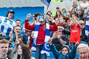 Burnley 02APR16 Prints: Brighton and Hove Albion Fans in Action during the Sky Bet Championship Match vs Burnley (02APR16)