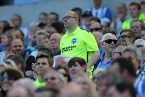 Images Dated 2nd August 2015: Brighton and Hove Albion Fans Celebrate at American Express Community Stadium During Pre-season