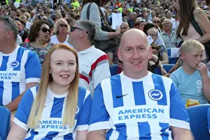 Brighton and Hove Albion Fans Celebrate at American Express Community Stadium During Pre-season Match Against Sevilla FC (2015)