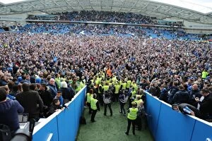 Images Dated 17th April 2017: Brighton and Hove Albion Fans Celebrate Championship Victory over Wigan Athletic at American