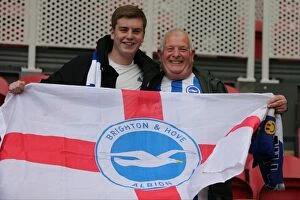 Images Dated 7th May 2016: Brighton and Hove Albion Fans Celebrate Promotion to Premier League at Middlesbrough's Riverside