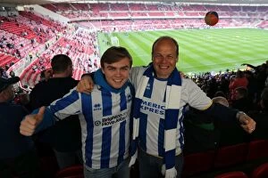 Images Dated 7th May 2016: Brighton and Hove Albion Fans Celebrate Promotion to Premier League at Middlesbrough's Riverside