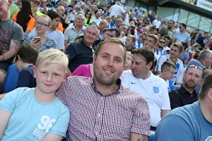 Prints of Albion fans during the pre-season friendly match between Brighton and Hove Albion and Sevilla FC at the American Express Community Stadium, Falmer, England on 2nd August 2015 Pre-Season Prints: Brighton & Hove Albion Fans Cheer at the American Express Community Stadium During Pre-season Friendly Against Sevilla
