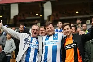 Images Dated 14th April 2017: Brighton & Hove Albion Fans' Epic Moment at Molineux Stadium