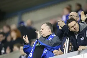 Millwall Prints: Brighton and Hove Albion Fans Epic Rivalry: A Passionate Showdown at Millwall's New Den (17MAR15)