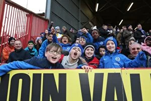 Images Dated 10th January 2015: Brighton and Hove Albion Fans in Full Force: The Valley Championship Showdown, 10 January 2015