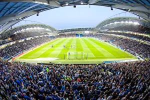 Football Ground Prints: Brighton and Hove Albion Fans in Full Force: Play-Off Tension at The Amex Stadium (2016)