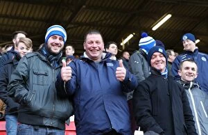 Images Dated 10th January 2015: Brighton and Hove Albion Fans in Full Force: The Valley Showdown, 10 January 2015