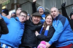 Images Dated 10th January 2015: Brighton and Hove Albion Fans in Full Force: The Valley Showdown, 10 January 2015