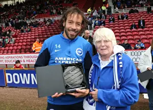 Middlesbrough 02MAY15 Prints: Brighton and Hove Albion: Fans Honour Player of the Season at Middlesbrough Championship Match