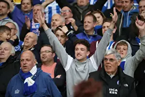 Wolves Prints: Brighton & Hove Albion Fans at Molineux Stadium during EFL Sky Bet Championship Match vs