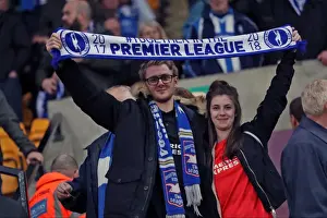 Brighton and Hove Albion Fans at Norwich City's Carrow Road Stadium, EFL Sky Bet Championship 2017