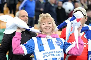 Brighton and Hove Albion Fans at Norwich City's Carrow Road Stadium, EFL Sky Bet Championship 2017