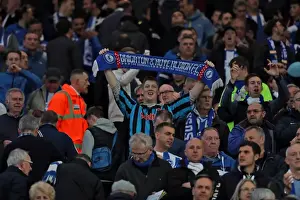 Brighton and Hove Albion Fans at Norwich City's Carrow Road Stadium, EFL Sky Bet Championship 2017