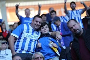 Images Dated 31st October 2015: Brighton and Hove Albion Fans' Passionate Display at Reading Championship Match, October 2015