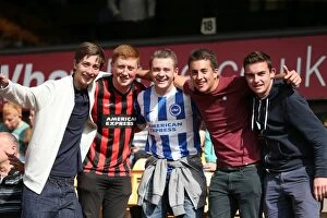 Images Dated 19th September 2015: Brighton and Hove Albion Fans' Passionate Showing at Molineux Stadium during Sky Bet Championship
