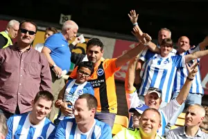 Brighton and Hove Albion Fans Passionate Showing at Molineux Stadium During Sky Bet Championship Match vs. Wolverhampton Wanderers (September 2015)